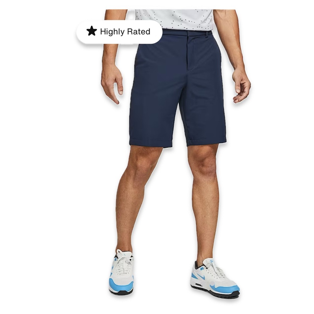 NWT Nike Men's Dark‎ Navy Blue Flat Front Golf Shorts waist 30 32 casual dry-fit